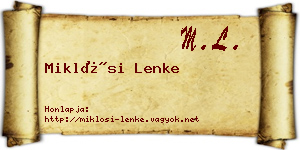 Miklósi Lenke névjegykártya