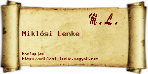 Miklósi Lenke névjegykártya